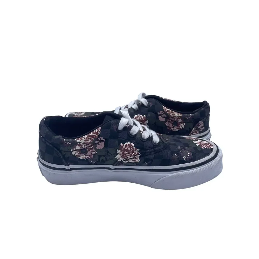 Vans Classic Old Skool Canvas Floral Shoes Sneakers Lace Up Missy Girls Size 12